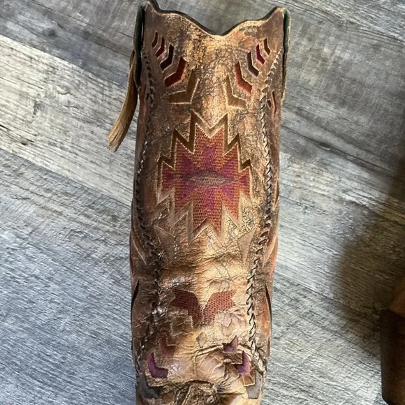Corral Women's Aztec Embroidered Cowgirl Boot Snip Toe C2872 Lady's Size 10M - Picture 6 of 16